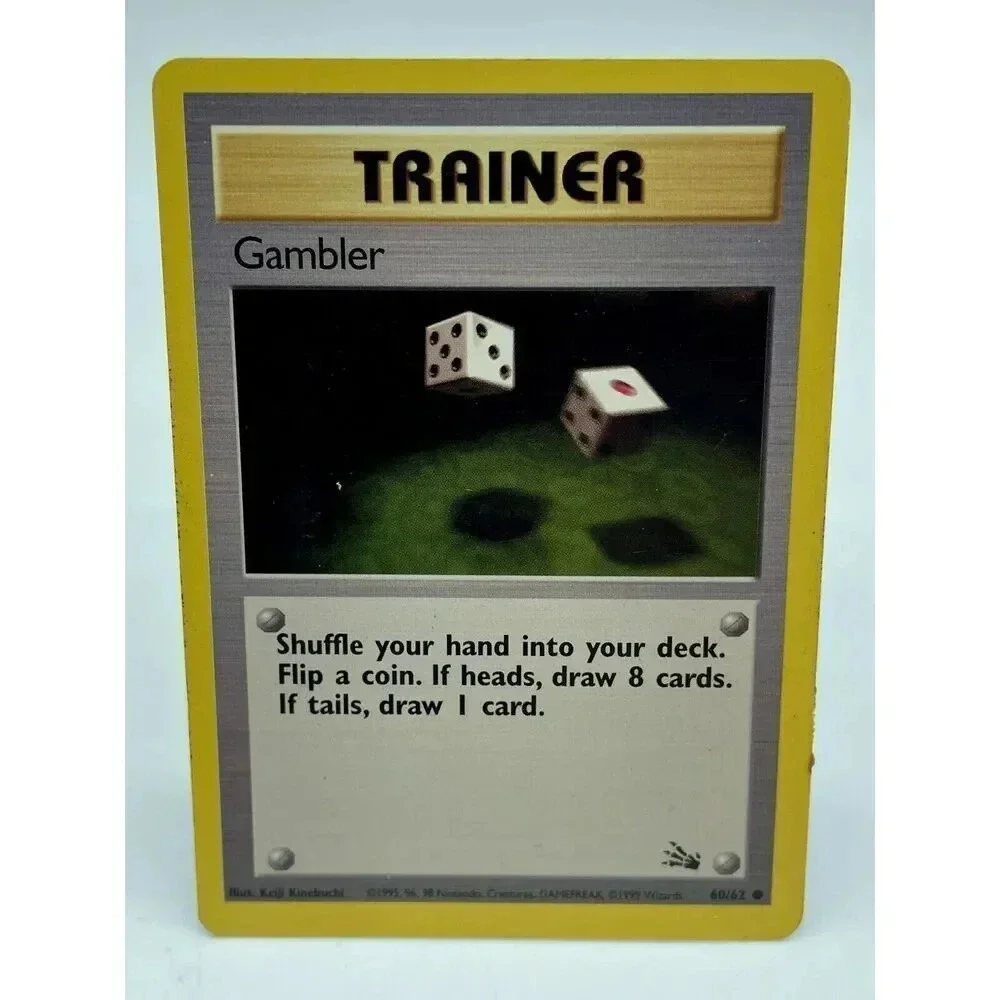 Gambler 60/62‎ Fossil Set Non-Holo Vintage 1999 Pokemon TCG LP